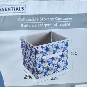 Closet Essentials Sealife Collapsible Storage Container beach  blue starfish